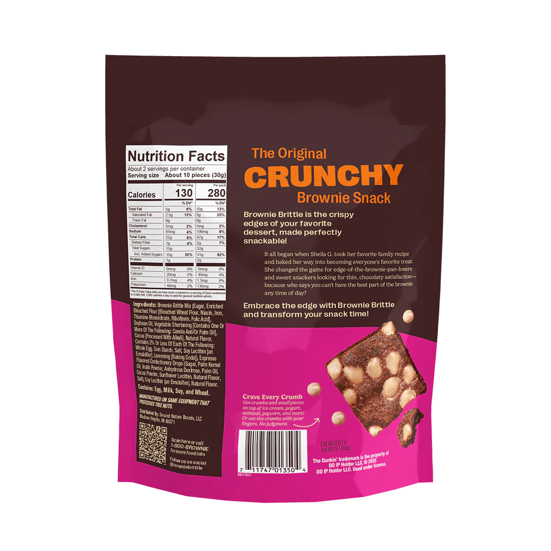 Dunkin’ Mocha Latte Brownie Brittle 2.25 oz. Pouch - Image 2