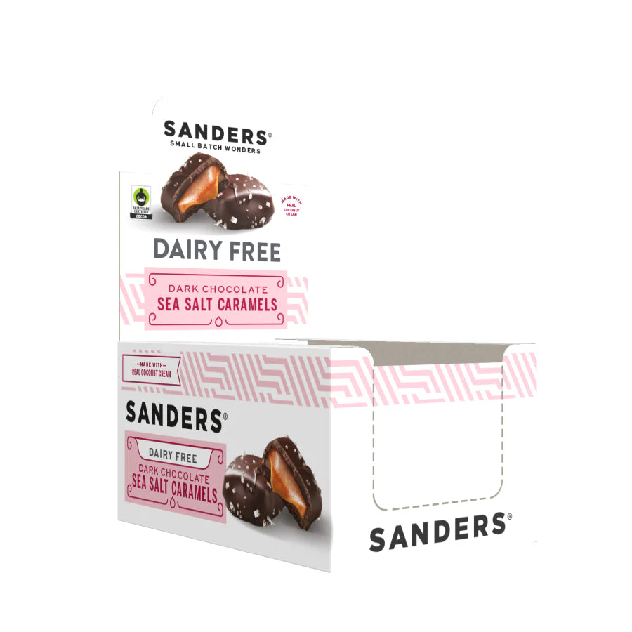 Sanders Candy - Dairy Free Dark Chocolate Sea Salt Caramel Fair Trade 3-Piece (Pack of 8) - Image 2