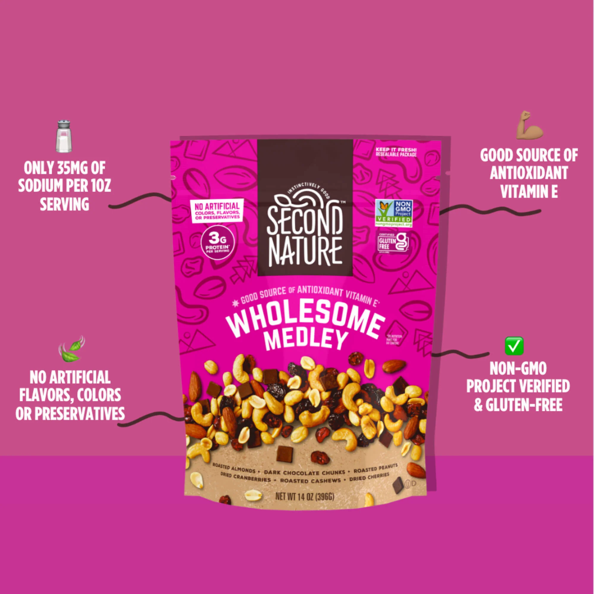 Second Nature Snacks - Wholesome Medley Trail Mix - 30 oz. - Image 3